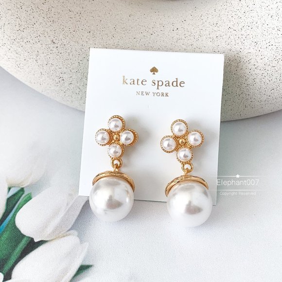 Kate Spade earrings gold pearl pendant earrings